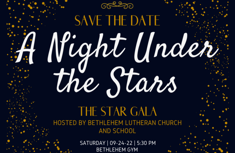 Save the Date Gala Dark Bliue and Yellow Starry Night Prom Invitation 3